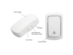 Timbre De Porta Sem Fio 1 A 1 Impermeável Ip68 Sem Bateria Ac Para Lar Escritório