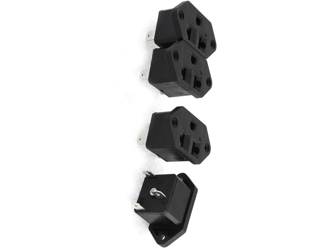 Conjunto de 4 Tomadas Ac 125v / 250v 6a de 3 Pinos para Plugues Europeus e Americanos CHABERLU
