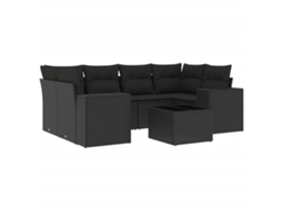 Garden Sofa Set, Garden Sofa Sets Vidaxl Preto Rattan / Vime (n/a)