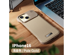 Capa Para Iphone 17 Pro Max Em Couro Dourado Claro Com Aromaterapia, Cor Metálica Magnética, Sem Moldura E Com Textura De Couro.