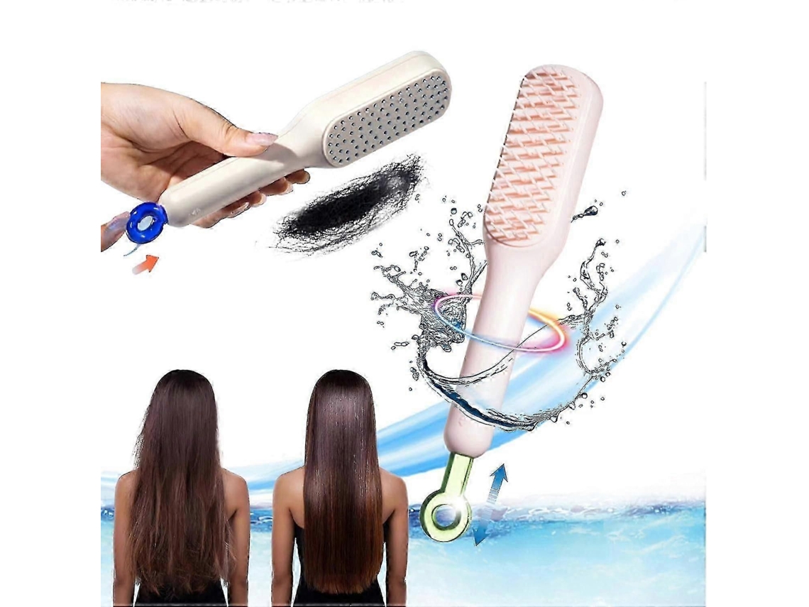 Caneta de massagem antiestática autolimpante, escova de cabelo autolimpante, caneta de massagem limpa Uma Puxada, escalável levantamento girató