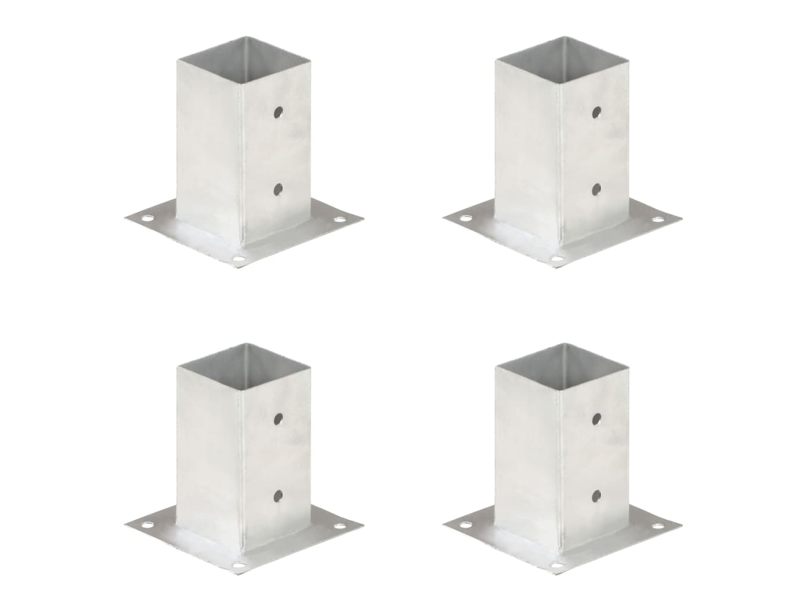 Vidaxl Suportes Para Postes 4 Pcs Metal Galvanizado 81 Mm