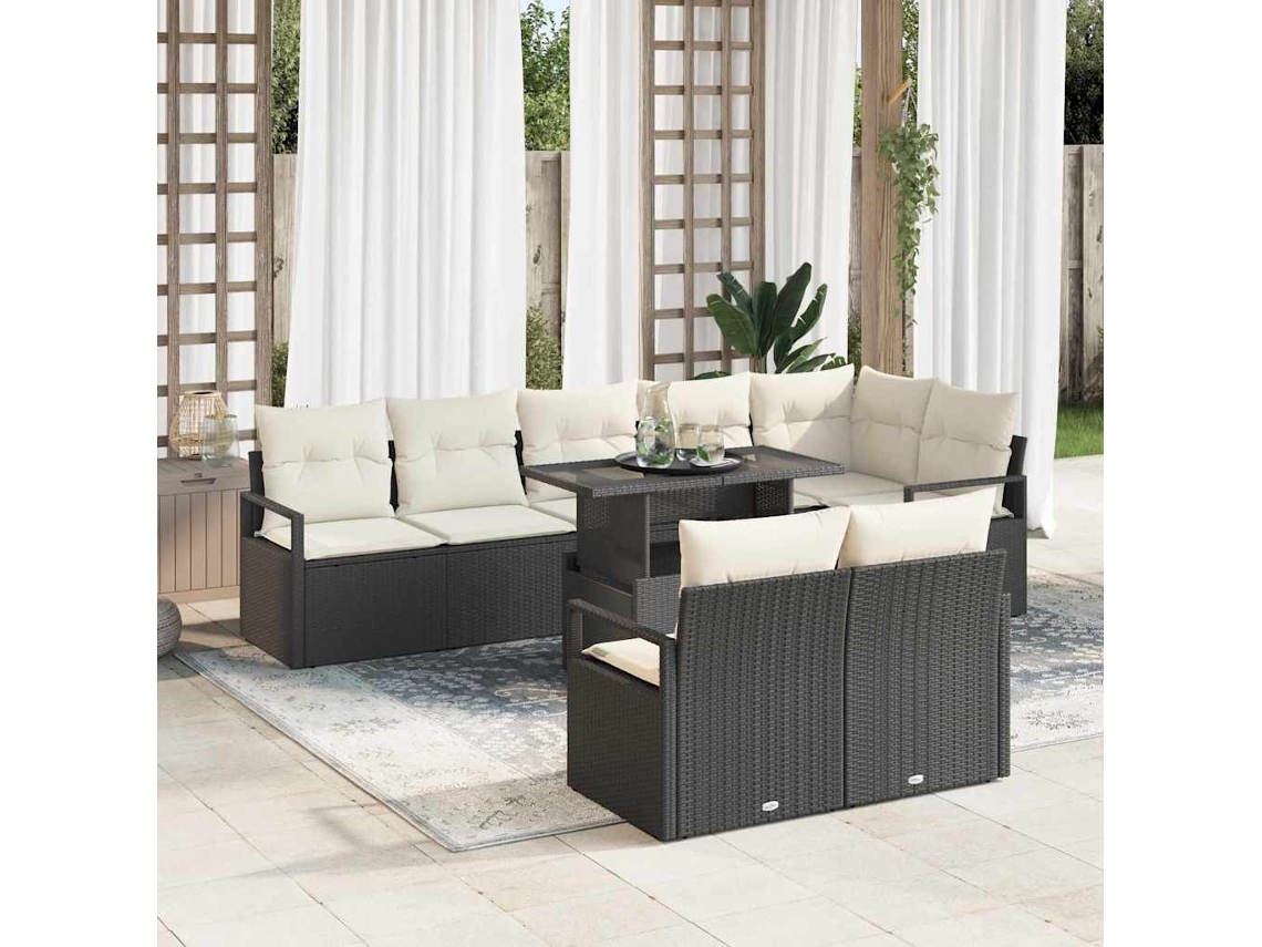Vidaxl Conjunto De Sofá De Jardim 9 Unid. 8-número De Lugares