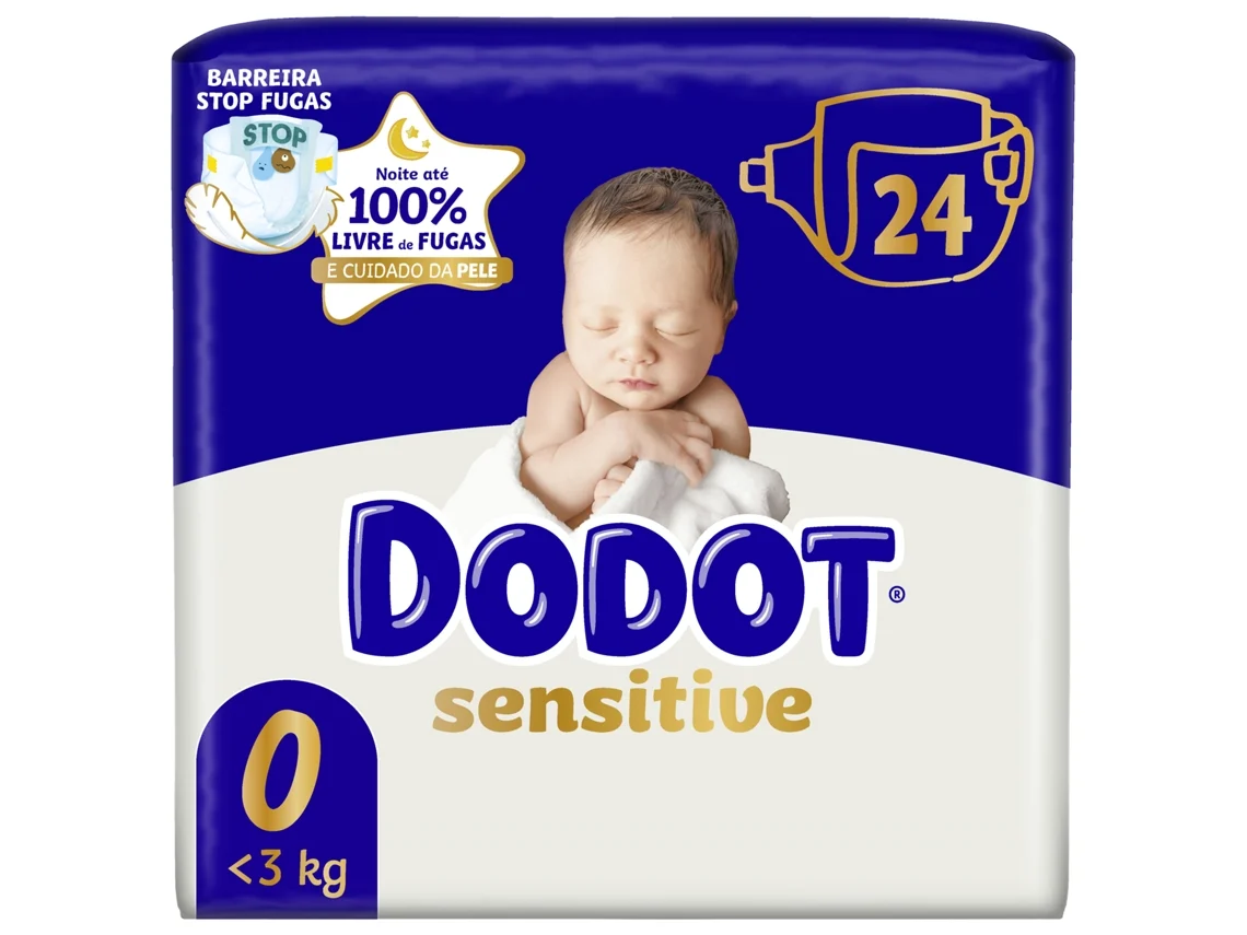 Fraldas Sensitive < 3kg T0 DODOT emb. 24 un
