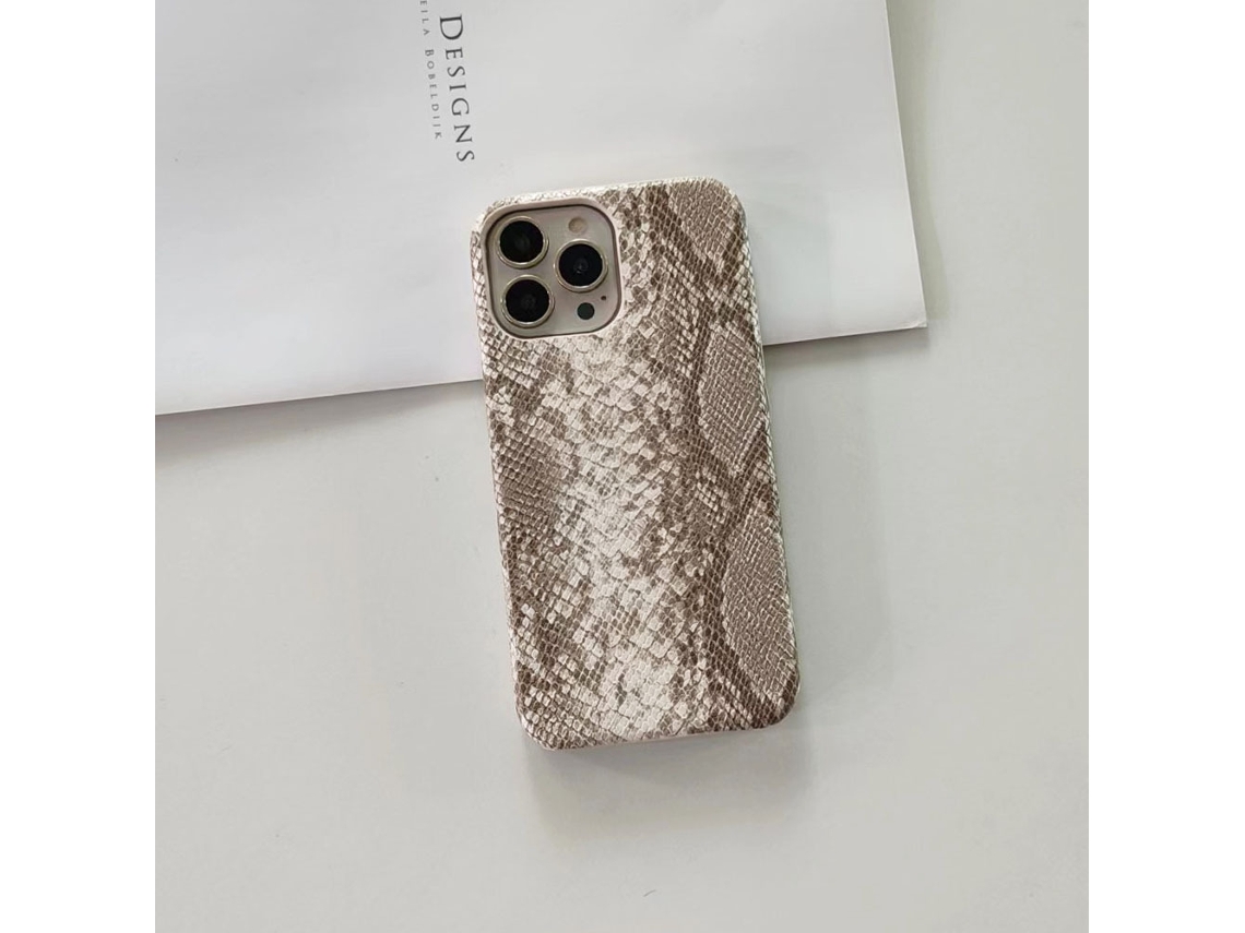 Capa Para Iphone 17 Air Branca, Modelo Fashion Com Estampa De Pulseira De Píton. Meia Capa.