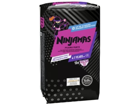 Ninjamas Cueca Absorvente Menina 4-7 Anos 17-30 kg 10 Unidades PAMPERS