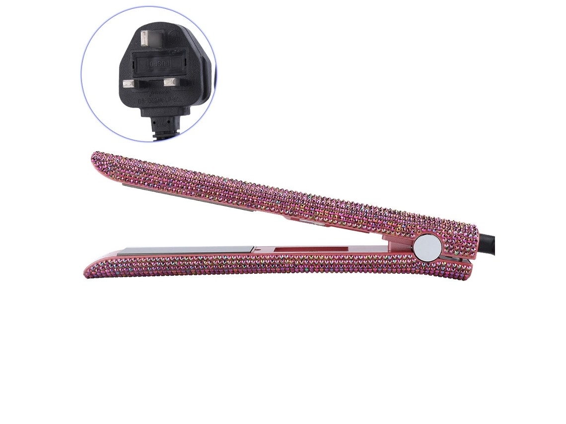 Prancha De Cabelo Elétrica Com Strass E Tela Lcd