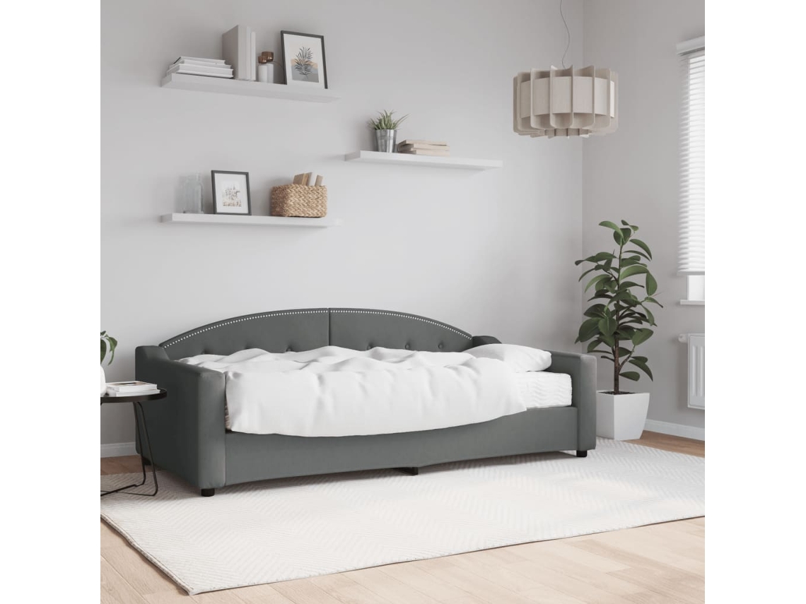 Daybed With Mattress, Daybeds With Mattresses Vidaxl Cinzeto Tecido (90 X 190 Cm)