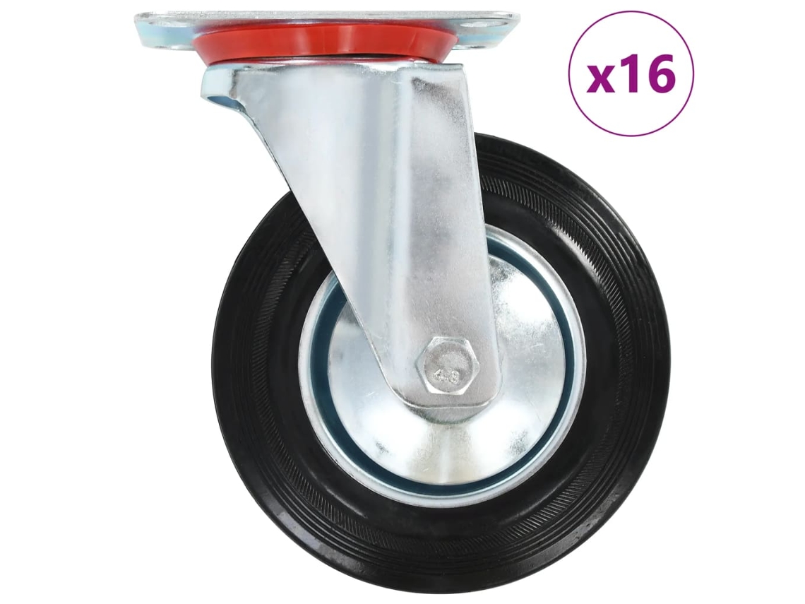 Vidaxl 16 Pcs Rodas Giratórias 160 Mm