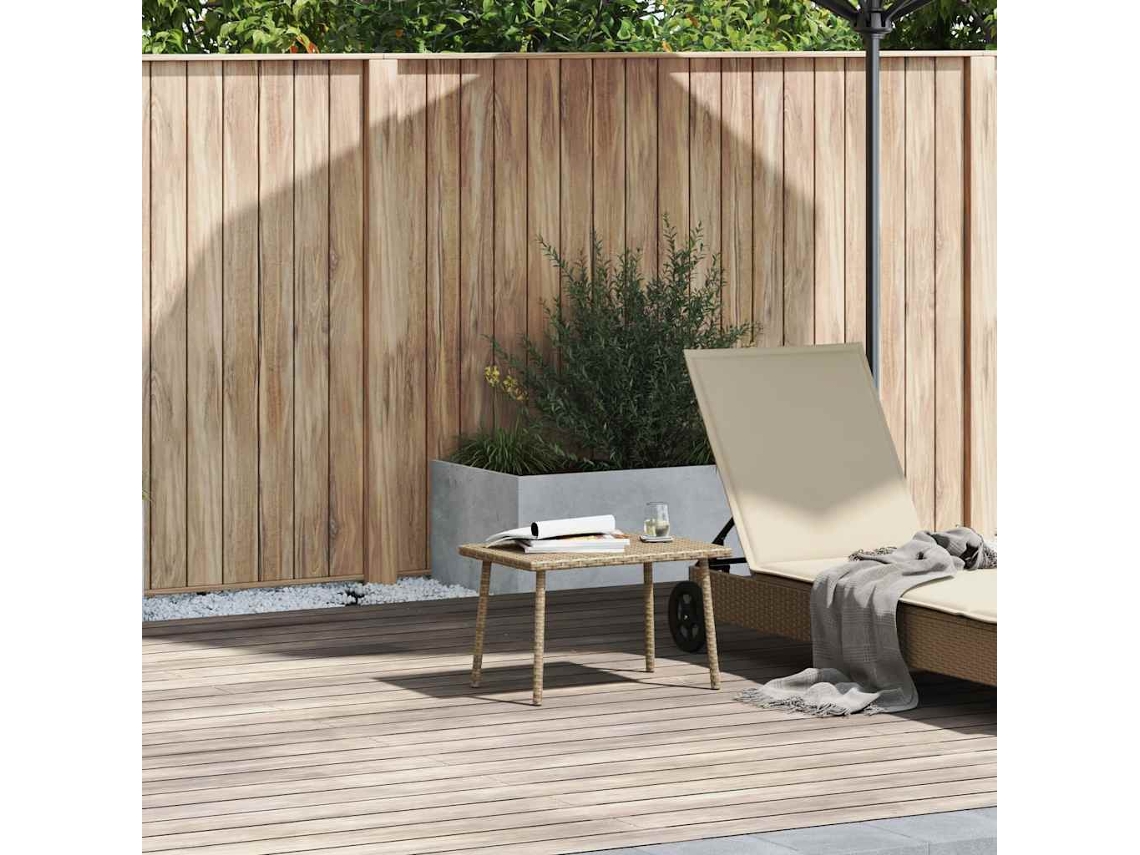 Vidaxl Mesa De Centro De Jardim Retangular 60x40x37cm Vime Pe Bege
