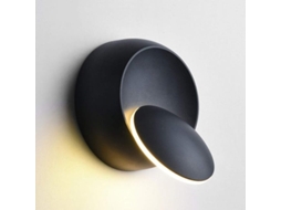Aplique Led Eclipse Preto 5w Branco Quente Para Interior