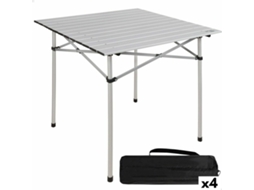 Mesa Dobrável Aktive Prateado Alumínio 70 X 70 X 70 Cm 4 Unidades