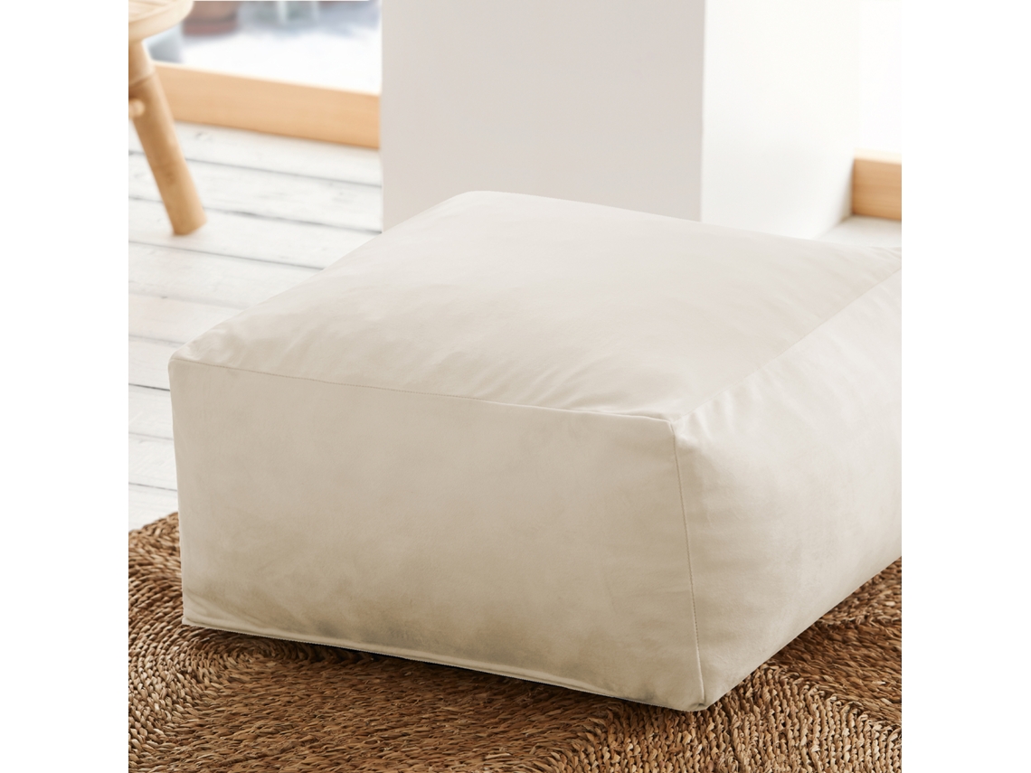 Otomana Quadrada Veludo Cru 50x50 Cm Palau