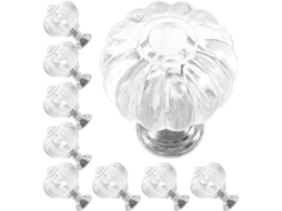 Conjunto De 10 Puxadores Acrílico Para Armários E Guarda Roupas, Cor Prata, Fáceis De Instalar E Portáteis, Com Design