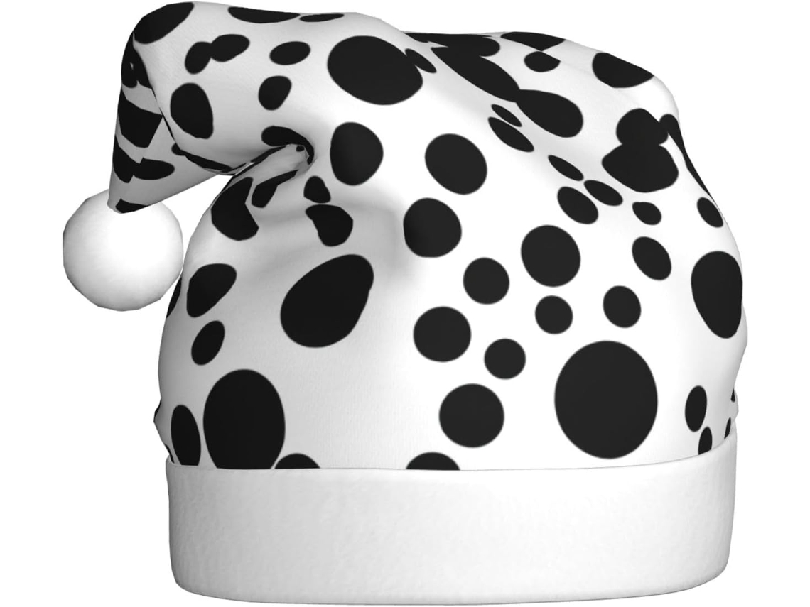Chapéus De Natal Pretos E Brancos Com Grandes Bolinhas, Para Homens