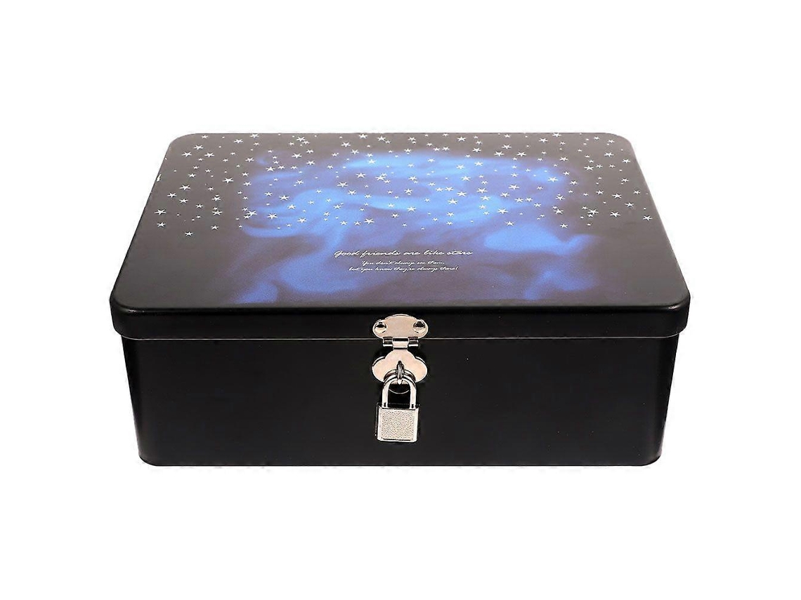 Caixa Organizadora Decorativa De Mesa Em Folha De Flandres Para Joias, Com Fecho. Hengjian