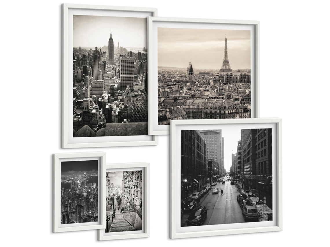 Conjunto De Pinturas Panoramas Urbanos De Capitais Da Europa Espelharte (5 Peças)
