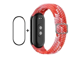 Para Xiaomi Mi Band 8, Enkay Hat-prince 2 Em 1: Protetor De Tela Com Cobertura Total + Pulseira De Nylon Trançado Elástica