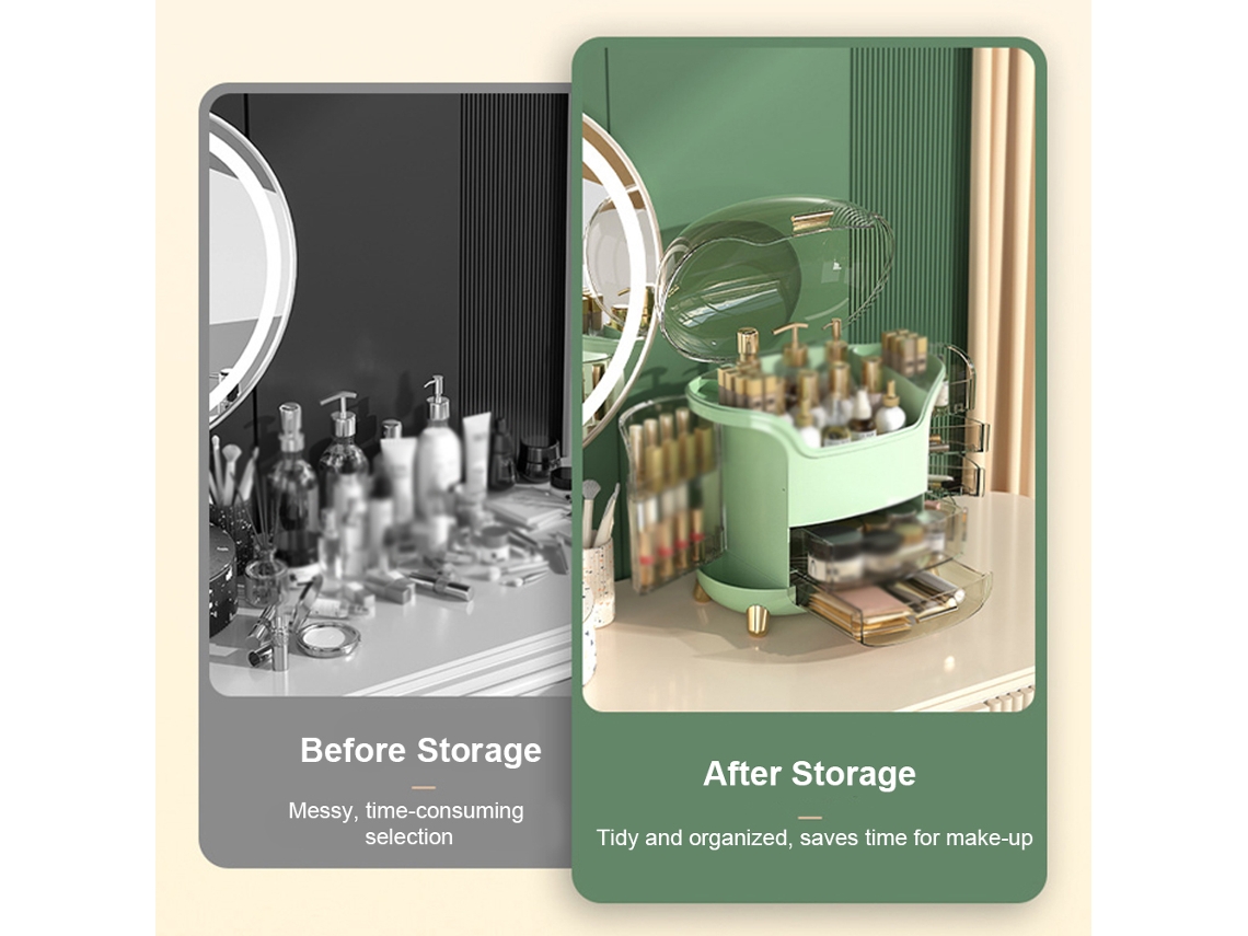 Organizador de Maquiagem com Tampa Transparente Grande Capacidade para Cosméticos e Skincare com S/MARCA