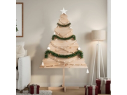 Vidaxl Árvore De Natal Em Madeira Decorativa 150 Cm Madeira Maciça