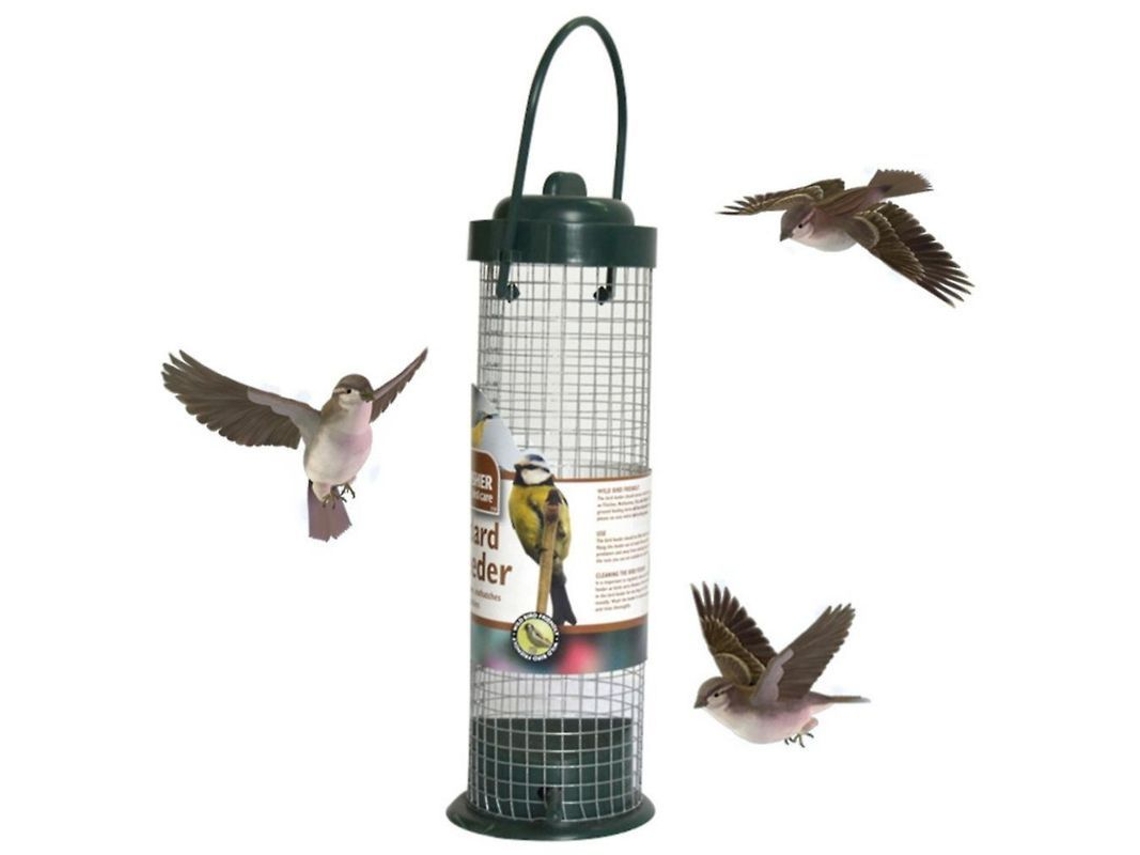 Comedero Colgante Para Aves Al Aire Libre Pequeño Pájaro Resistente Al Agua Con Perchas De Aluminio