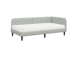 Conjunto 1 Cama De Canto Vidaxl Cinzento-claro Veludo (90 X 200 Cm)