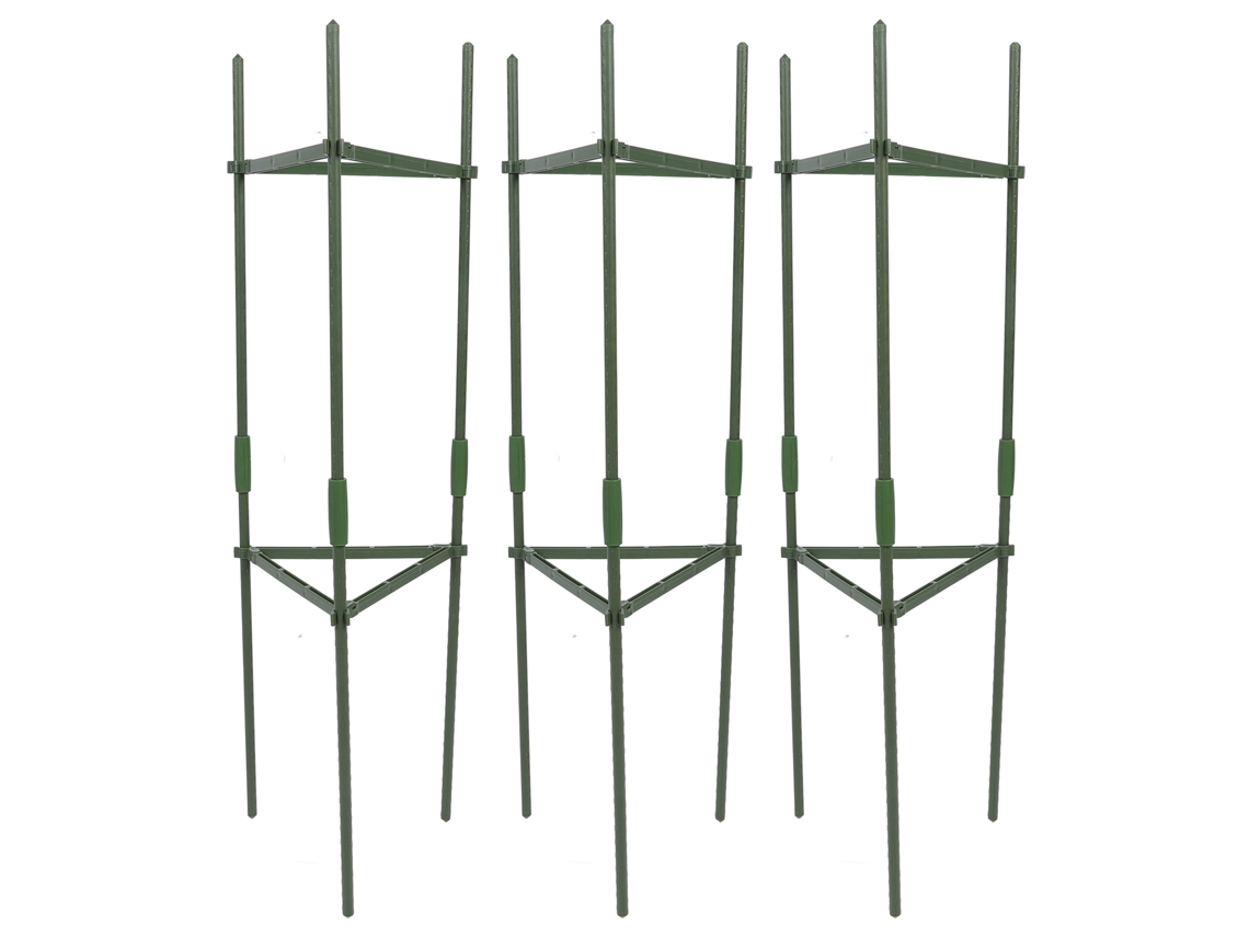 3 Cestas De Tomate Triangulares 80cm Para Jardim E Vasos