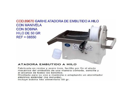 Garhe atadora de embutido a hilo con manivela+bobina 08550