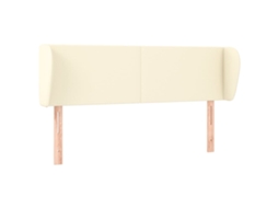 Cabeceira de Cama com Abas Couro Artificial 147x23x78/88cm Creme MAISON EXCLUSIVE