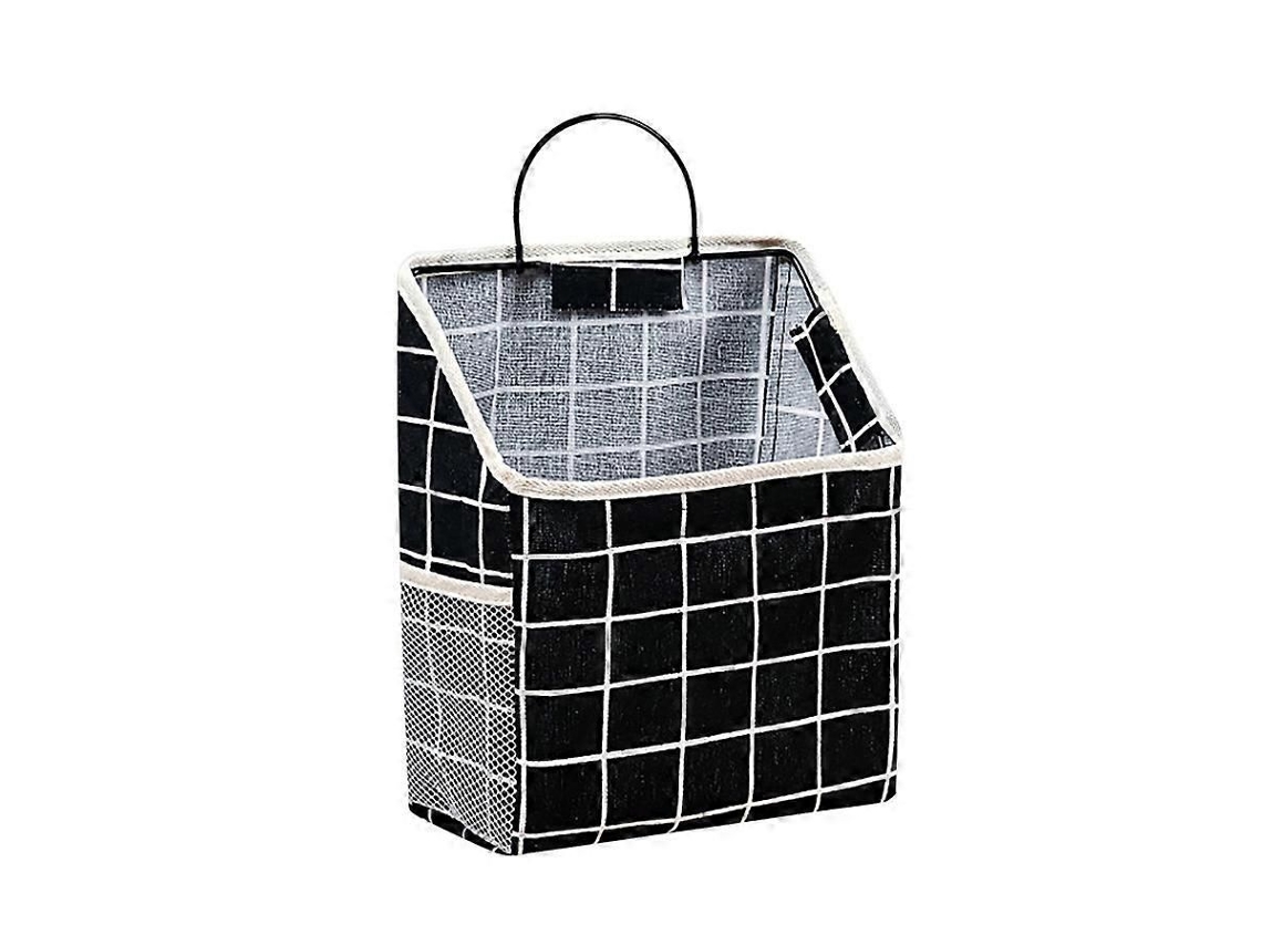 Bolsa De Parede Para Banheiro Cinza - Material De Algodão E Linho Com Gancho