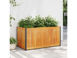 Vidaxl Vaso/floreira De Jardim 85x45x44 Cm Acácia Maciça E Aço