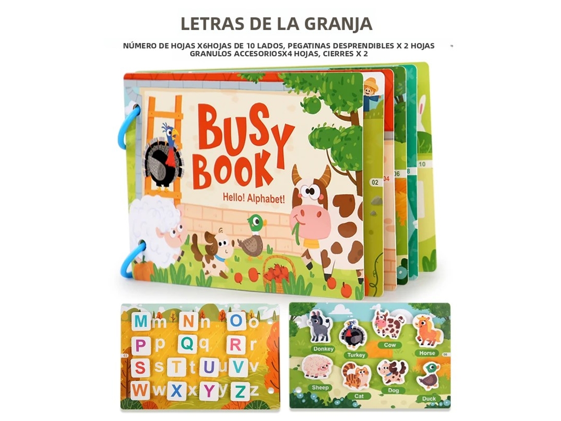 Livro de Atividades para Bebês, Ideal para Jogos Educativos na Primeira Infância, Livro Sensorial com Adesivos. MDUG (estilo 1)