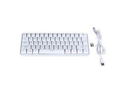 Teclado para Gamers 61 Teclas RGB Bluetooth 2.4G com Cabo Branco S/MARCA
