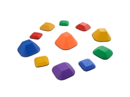Conjunto de 11 Pedras de Equilíbrio Coloridas, Capacidade 80kg, Antiderrapantes para Crianças Dos 3 a 8 Anos Interno e Externo cs