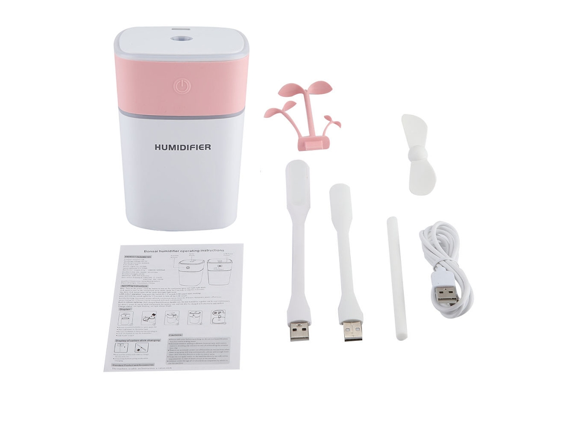 Laxiscreed Umidificador Usb 4 Em 1 Com Ventoinha Mini Para Mesa, Casa E Escritório