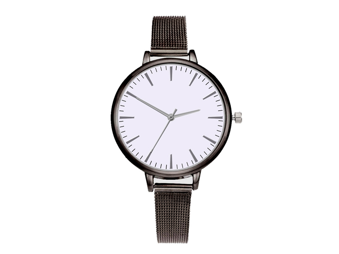 Relógio Feminino de Quartzo com Pulseira de Malha Fina Elegeante Design Simples