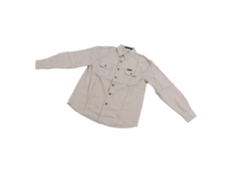 Camisa Masculina Casual de Manga Longa Gola Abaixada com Bolsos Algodão XXL