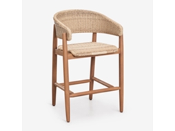 Sklum Taburete Alto De Jardim Em Madeira De Acácia E Rattan Sintético Ribeira Ratán Pe         Castanho Acácia ↑65 Cm
