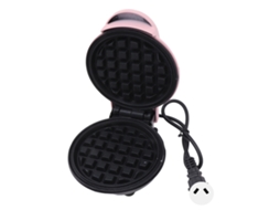Fabricante de waffles mini antiaderente redondo multipropósito máquina de café da manhã 220v rosa