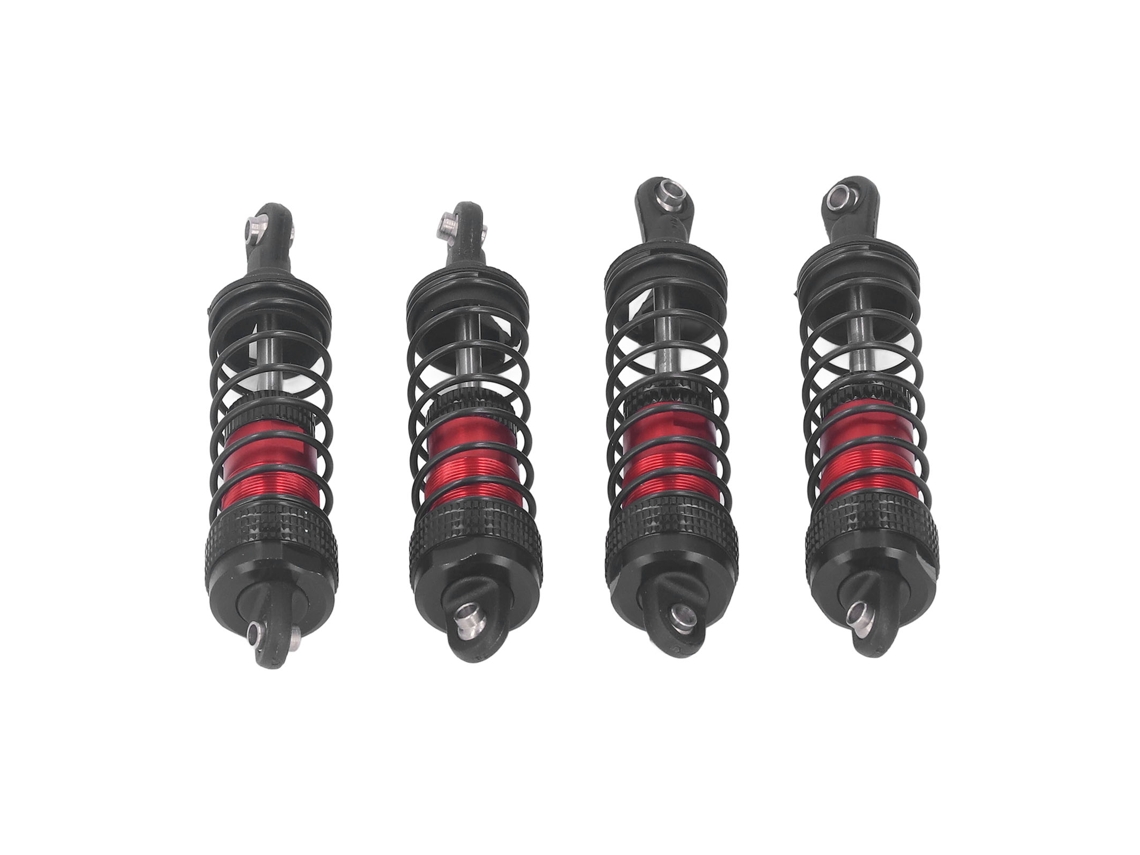 4pcs Amortecedor De Carro Rc De Liga De Alumínio Estável Alta Elasticidade Dianteiro Traseiro Para Lc Racing 1/14 1/16 Vermelho