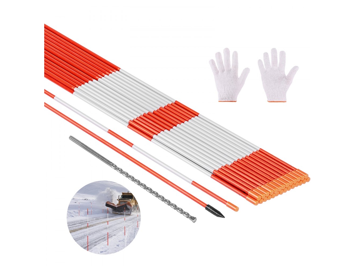 Conjunto De Estacas E Marcadores De 122cm Com Faixas Refletoras Para Sinalização Viária Tekmaquinas