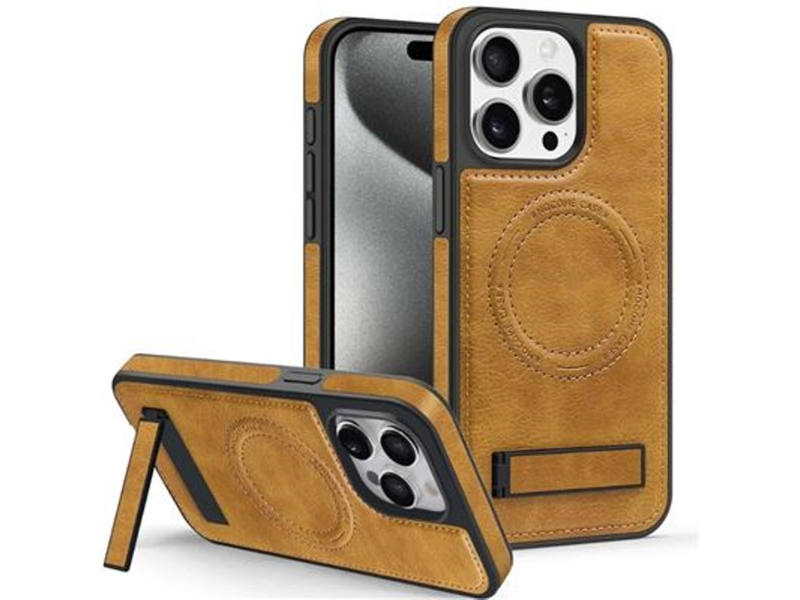 Capa Orysin Em Pele Com Magsafe E Suporte Integrado Para Iphone 15| Elegância Com Funcionalidade