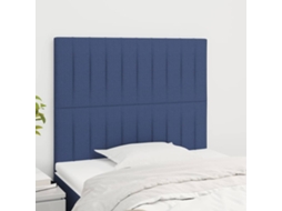 Cabecero de tela de 2 piezas 80x5x78/88 cm azul