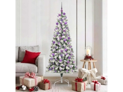 Vidaxl Árvore De Natal Articulada Artificial Verde E Branco 180 Cm