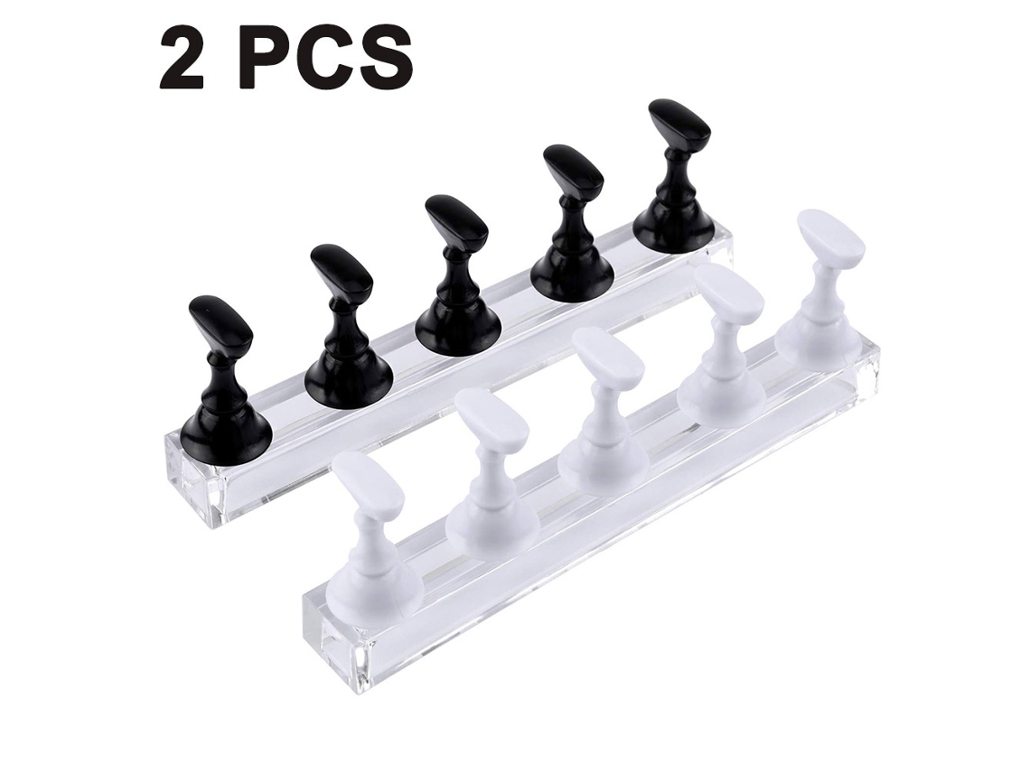 Unidades Suportes De Prática Para Nail Art Em Acrílico Com Pontas Magnéticas, Suportes Para Treinamento De Unhas E Porta Cristais Para Unhas Diy