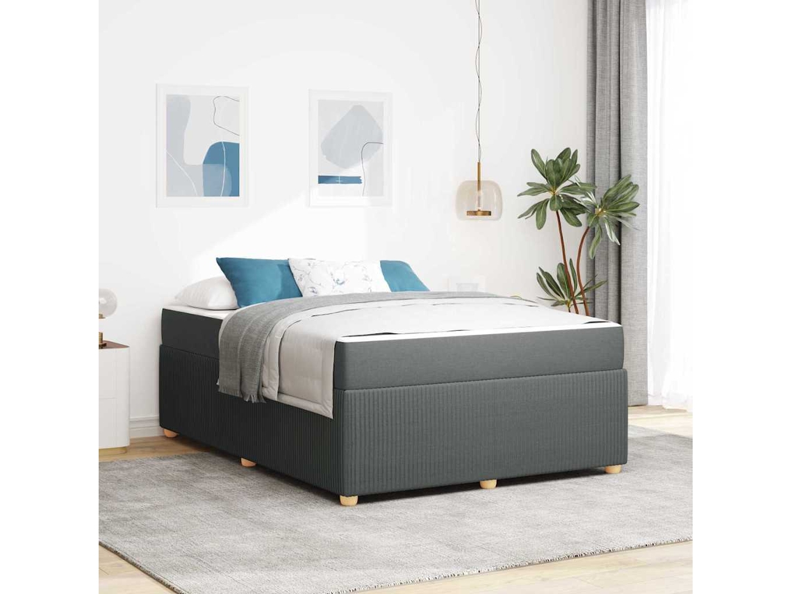 Vidaxl Estrutura Da Cama Cinza Escuro 140 X 200 Cm Tecido