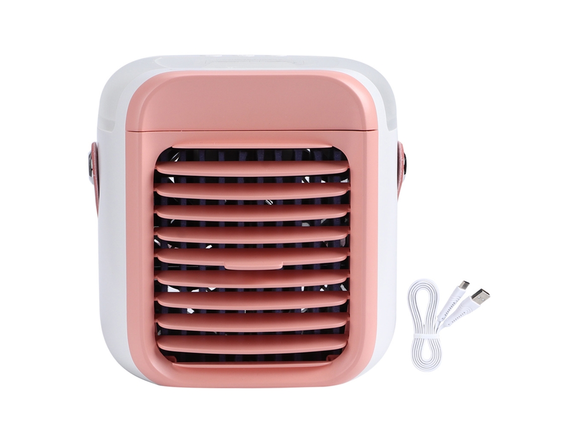 Ar Condicionado Portátil Mini Ventilador Mesa Rosa