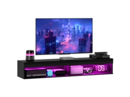 Suporte para TV até 75 polegadas, Luzes LED, Controle Remoto, 180x40x30 cm, Preto
