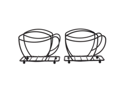 Suporte para Guardanapos Copo Café Ferro 2 Unidades Preto