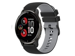 Lurelia Pulseira Garmin Venu 2 Plus 20mm, De Silicone Xadrez Bicolor, Preto E Cinza